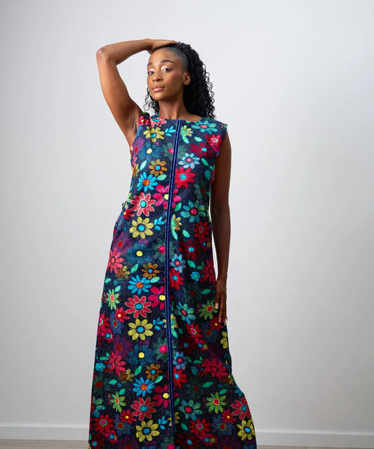 Ankara Floral Gown Dress