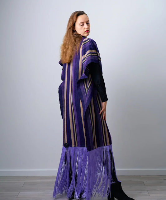 Aso-Oke Maxi Gown with Fringe