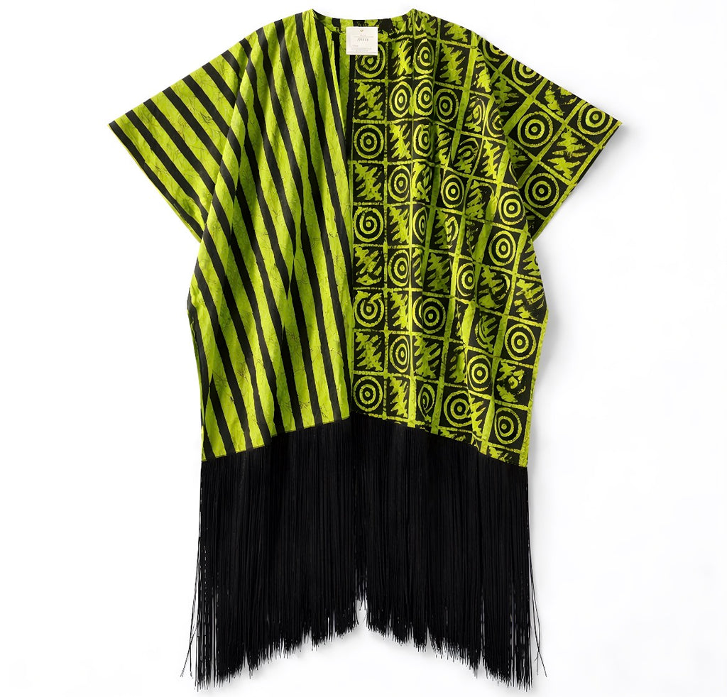 Ankara vneck fringe dress
