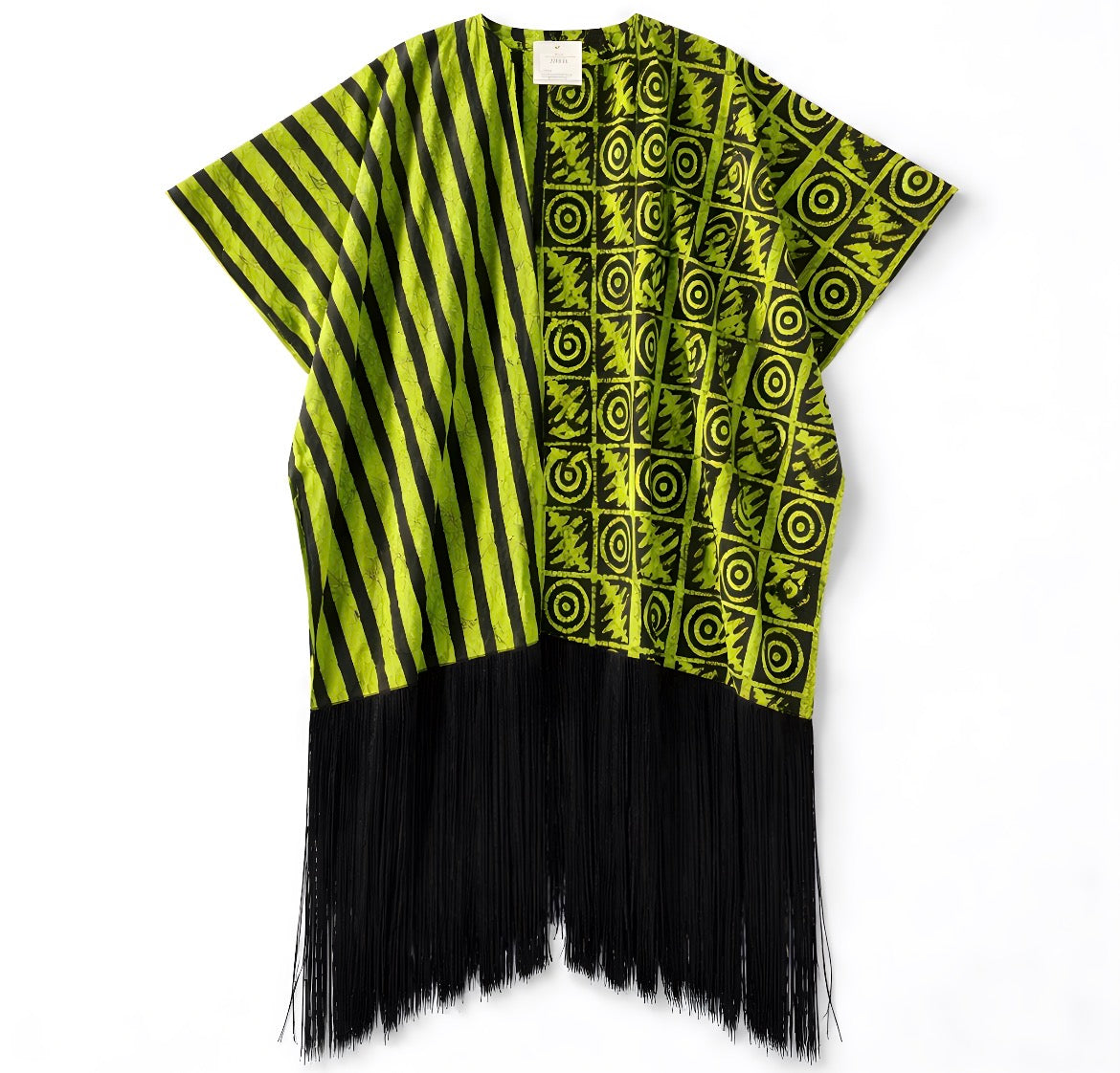 Ankara vneck fringe dress