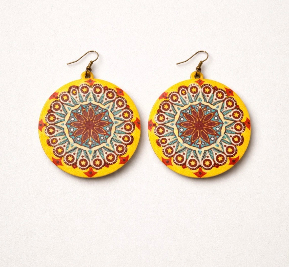Dangle earrings (printed disc)