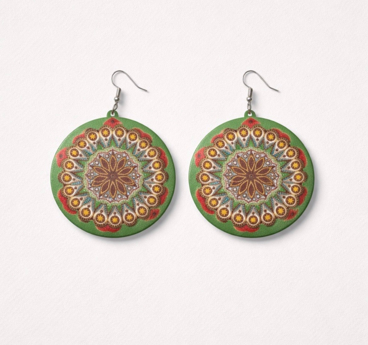 Dangle earrings (printed disc)