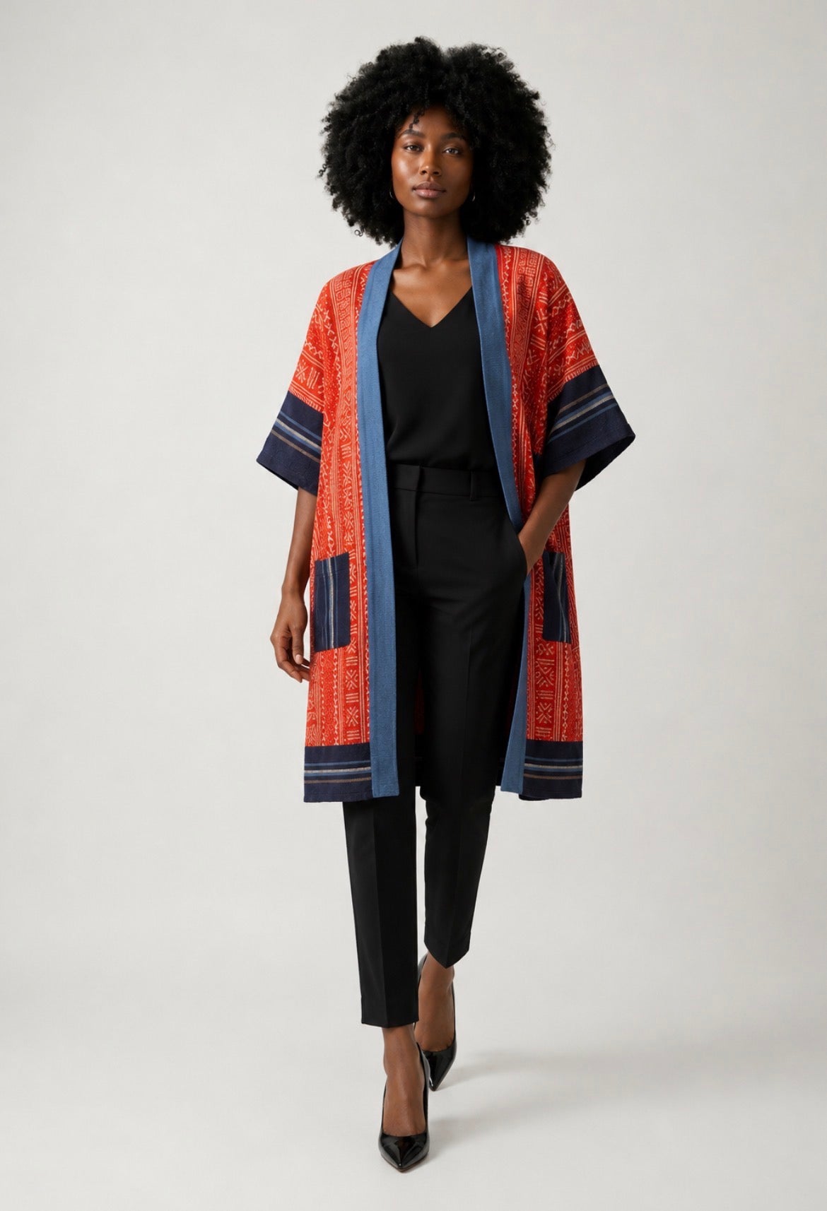 Ankara and Aso-Oke kimono