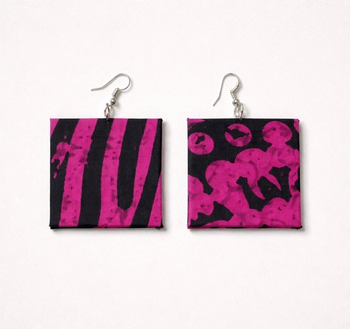 Ankara square shaped earrings