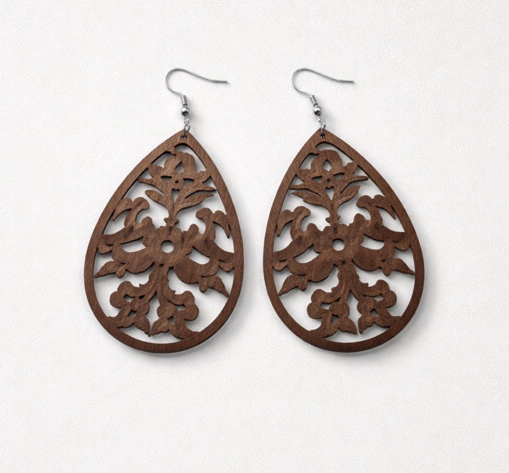 Dangle earrings(hollow tear-drop )