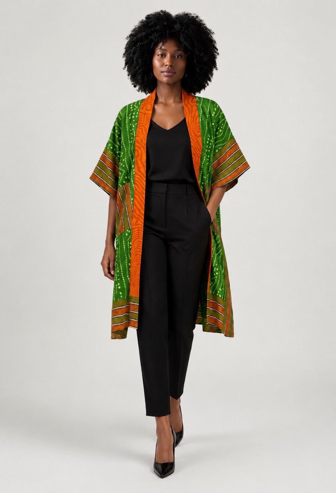 Ankara and Aso-Oke kimono