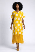 Ankara vneck fringe dress