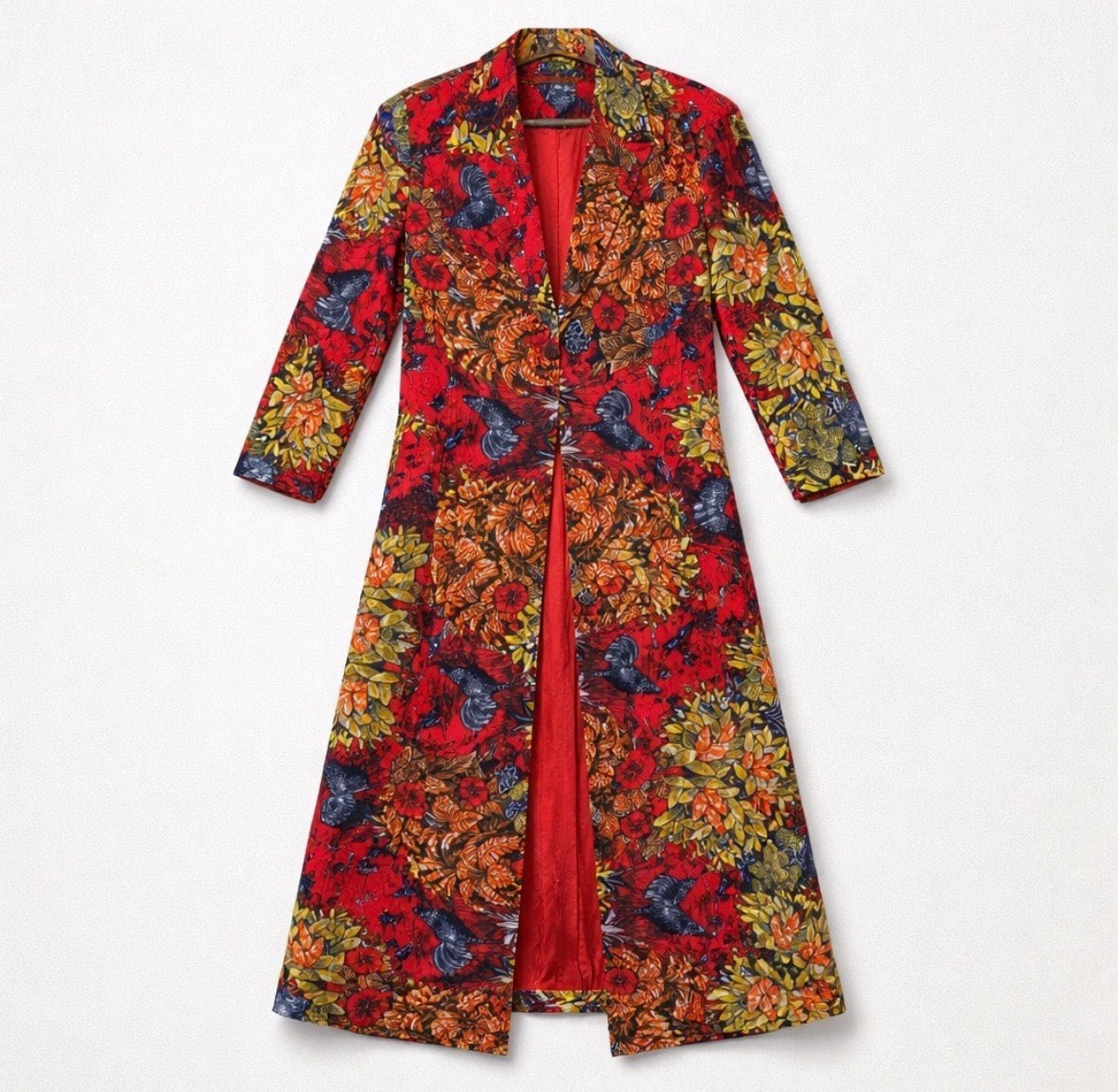 Ankara Long Patterned Coat