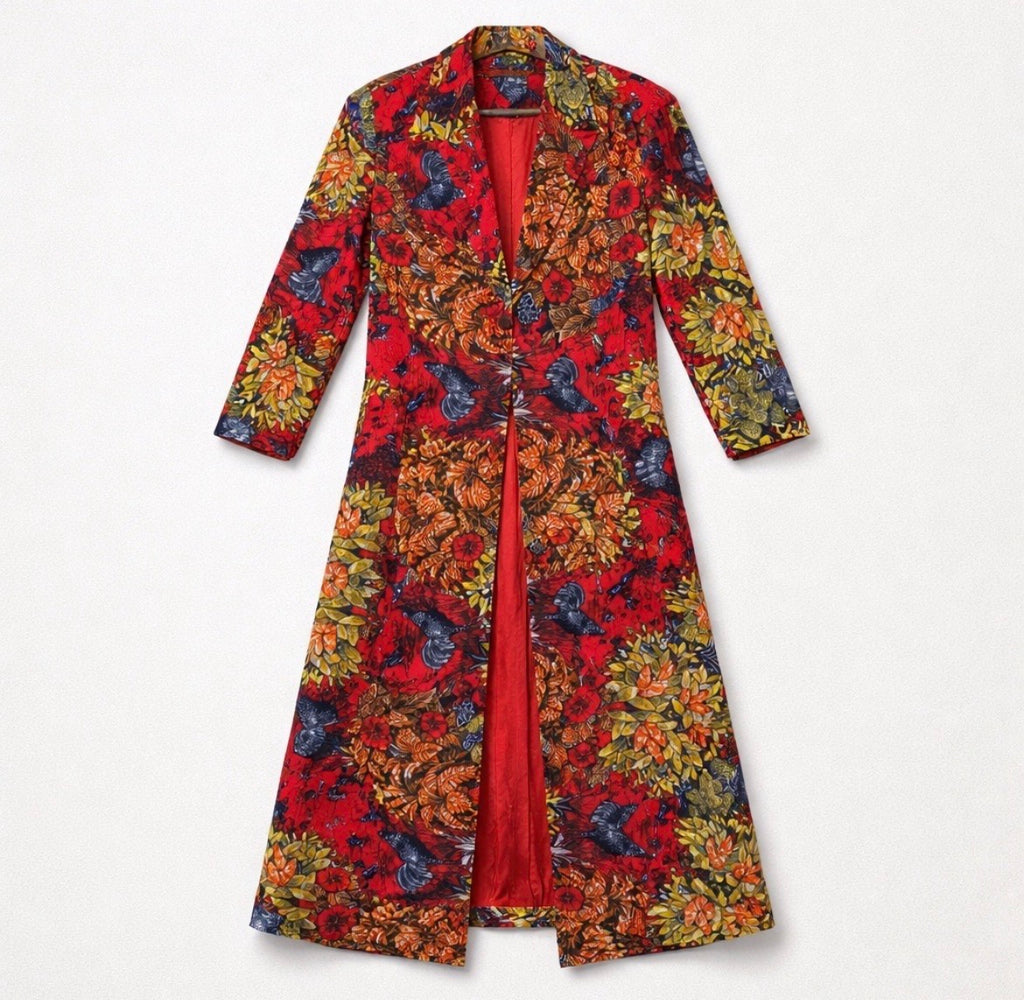 Ankara Long Patterned Coat