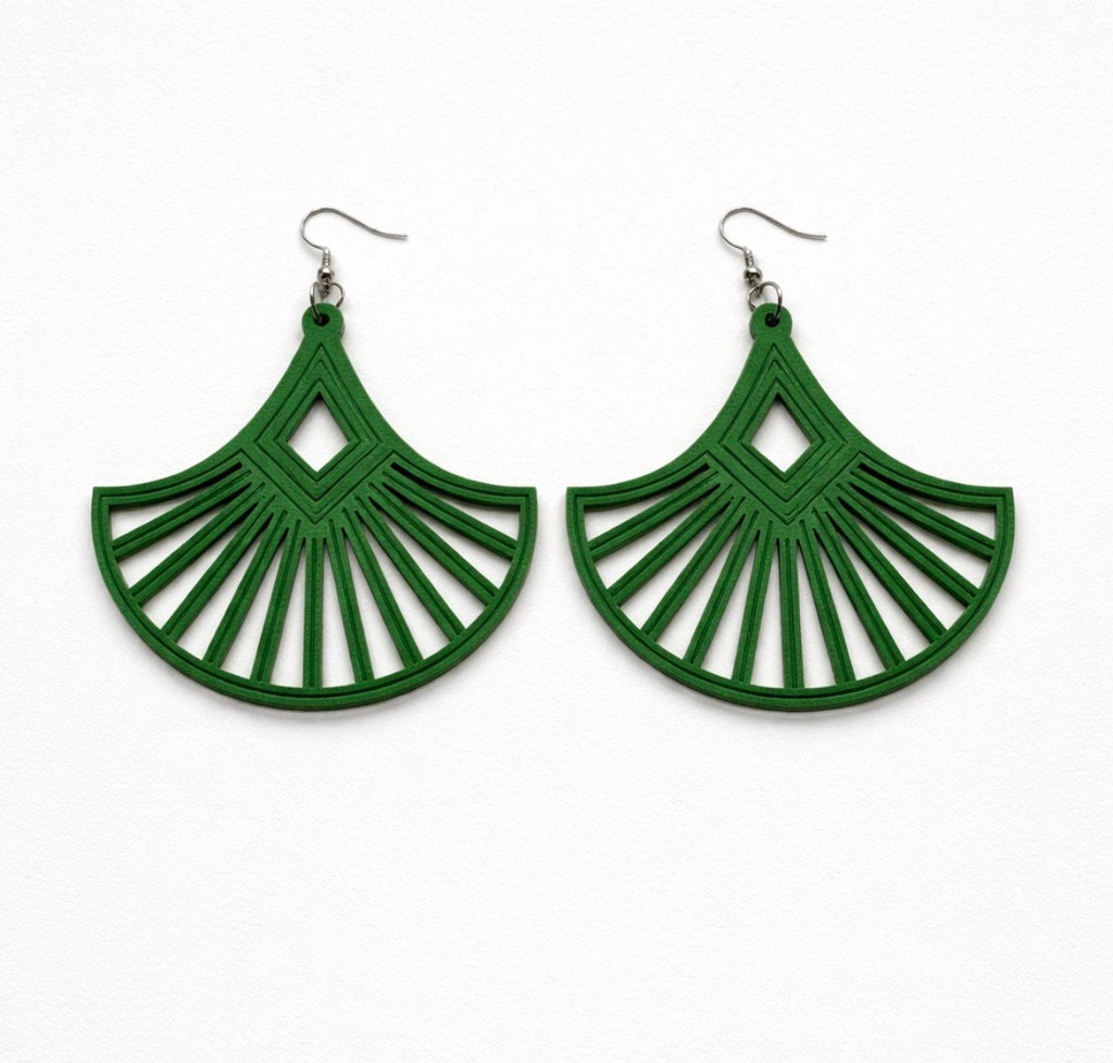 Dangle earrings (fan-like)
