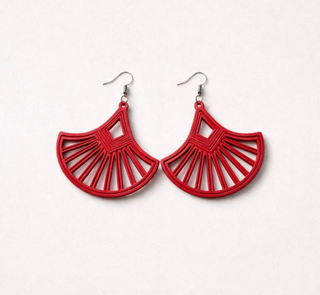 Dangle earrings (fan-like)
