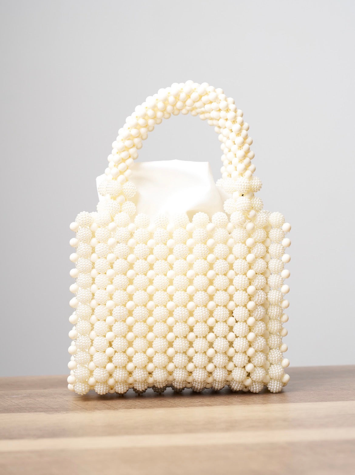 White beaded bag