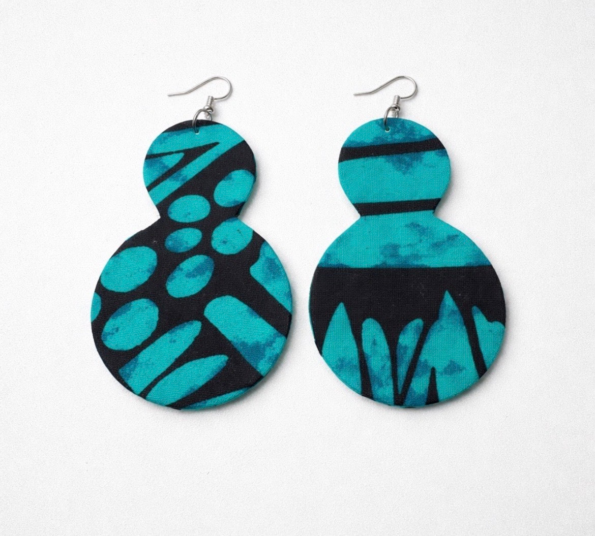 Dangle earrings ( Ankara Stacked round Drop )