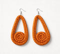 Dangle earrings (Raffia Teardrop with spiral coil center)