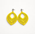 Wooden tear drop earrings