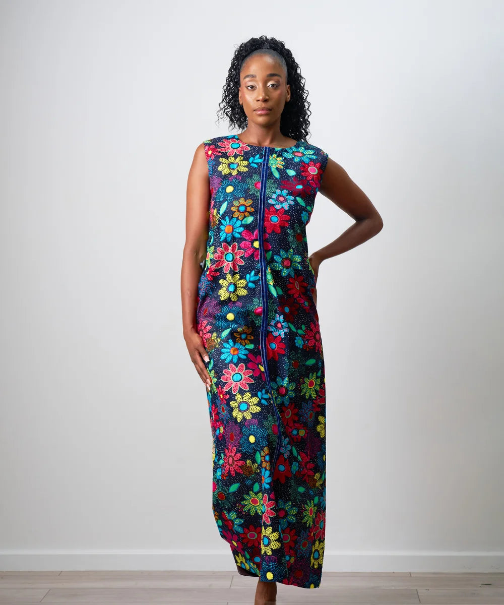 Ankara Floral Gown Dress