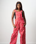 Ankara Red Long Printed Dungaree