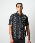 Ankara Men’s Black & Gold Geometric Print