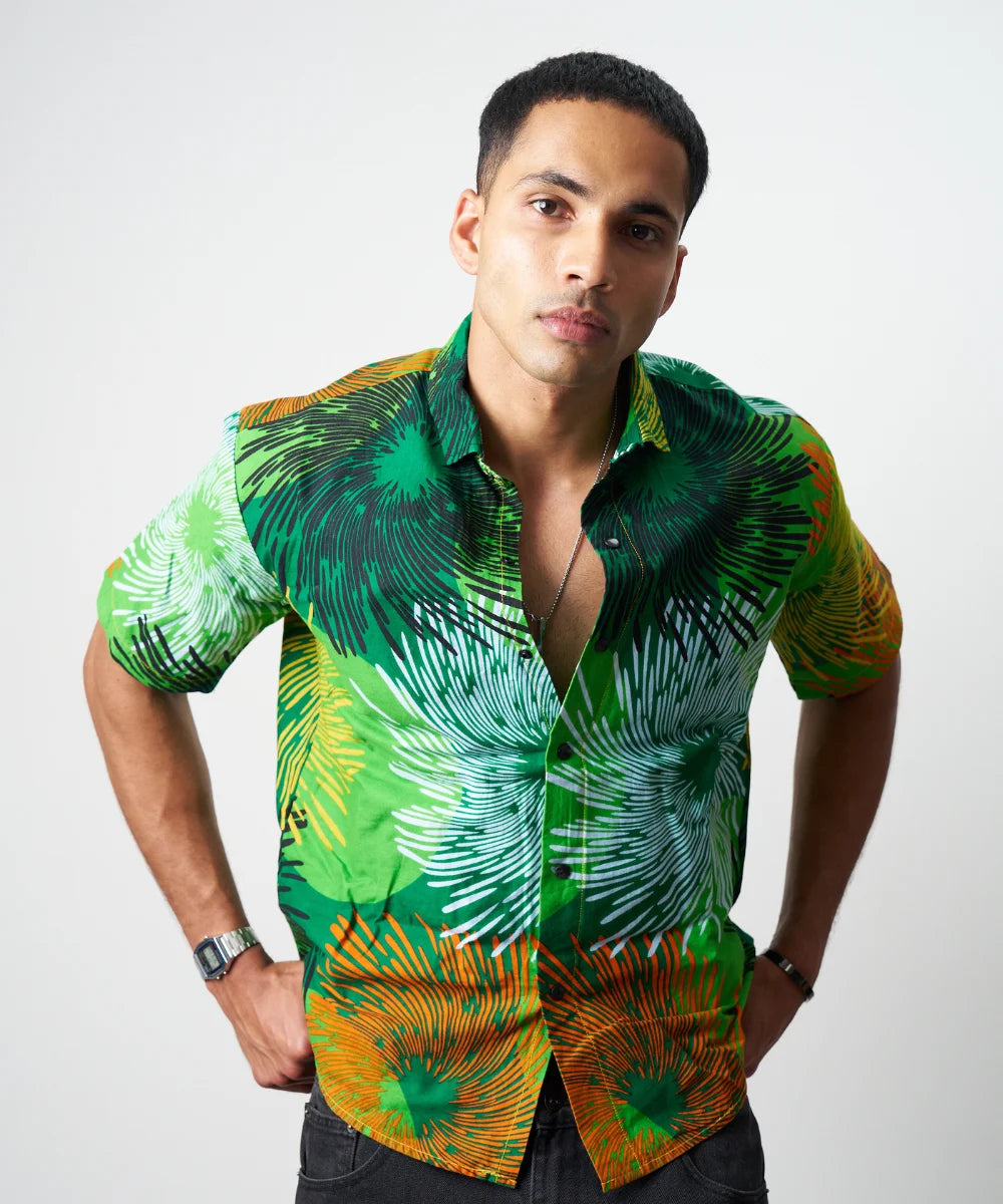 Ankara Men’s Floral Printed Shirt
