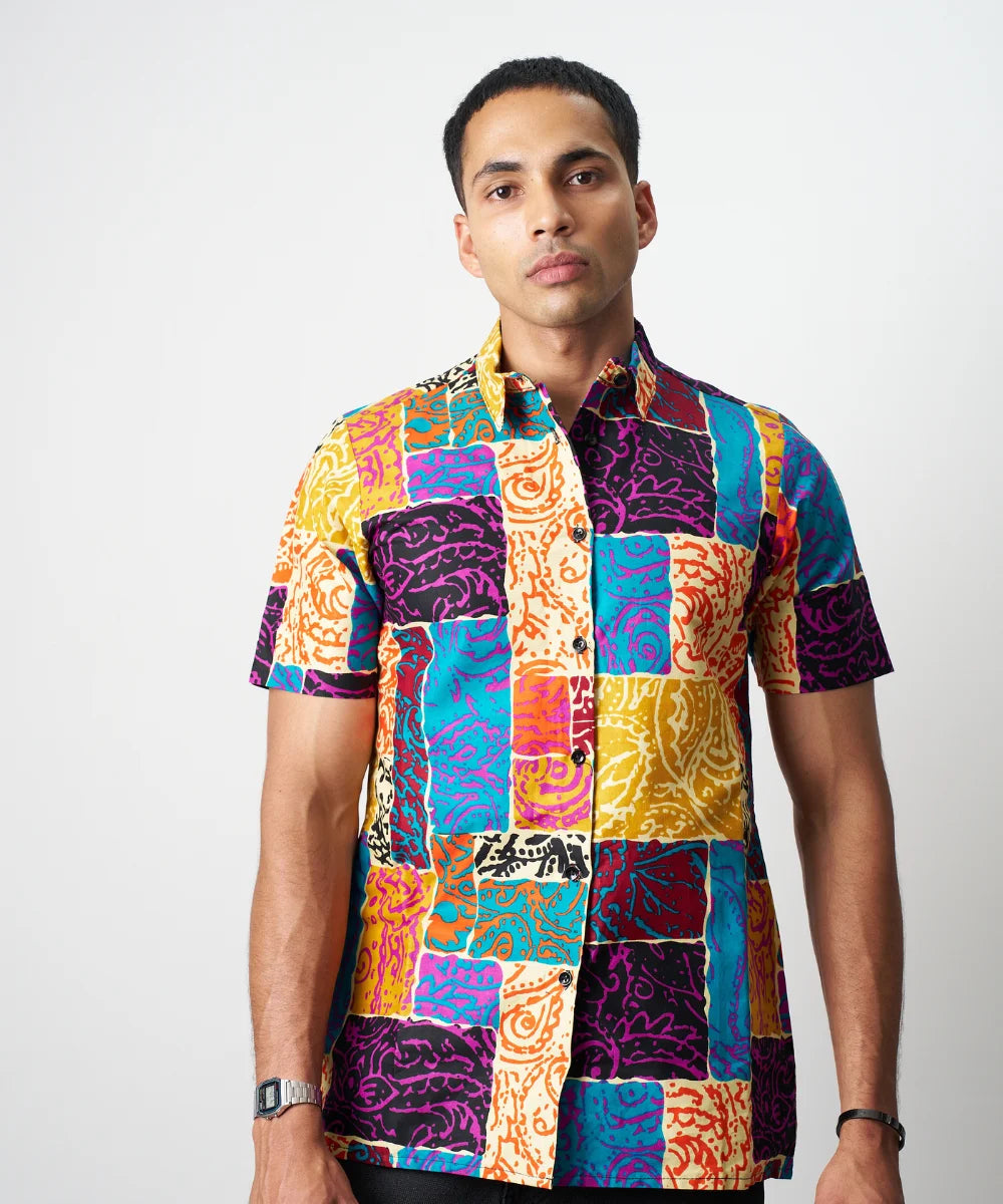 Ankara Men’s Patchwork Floral Print