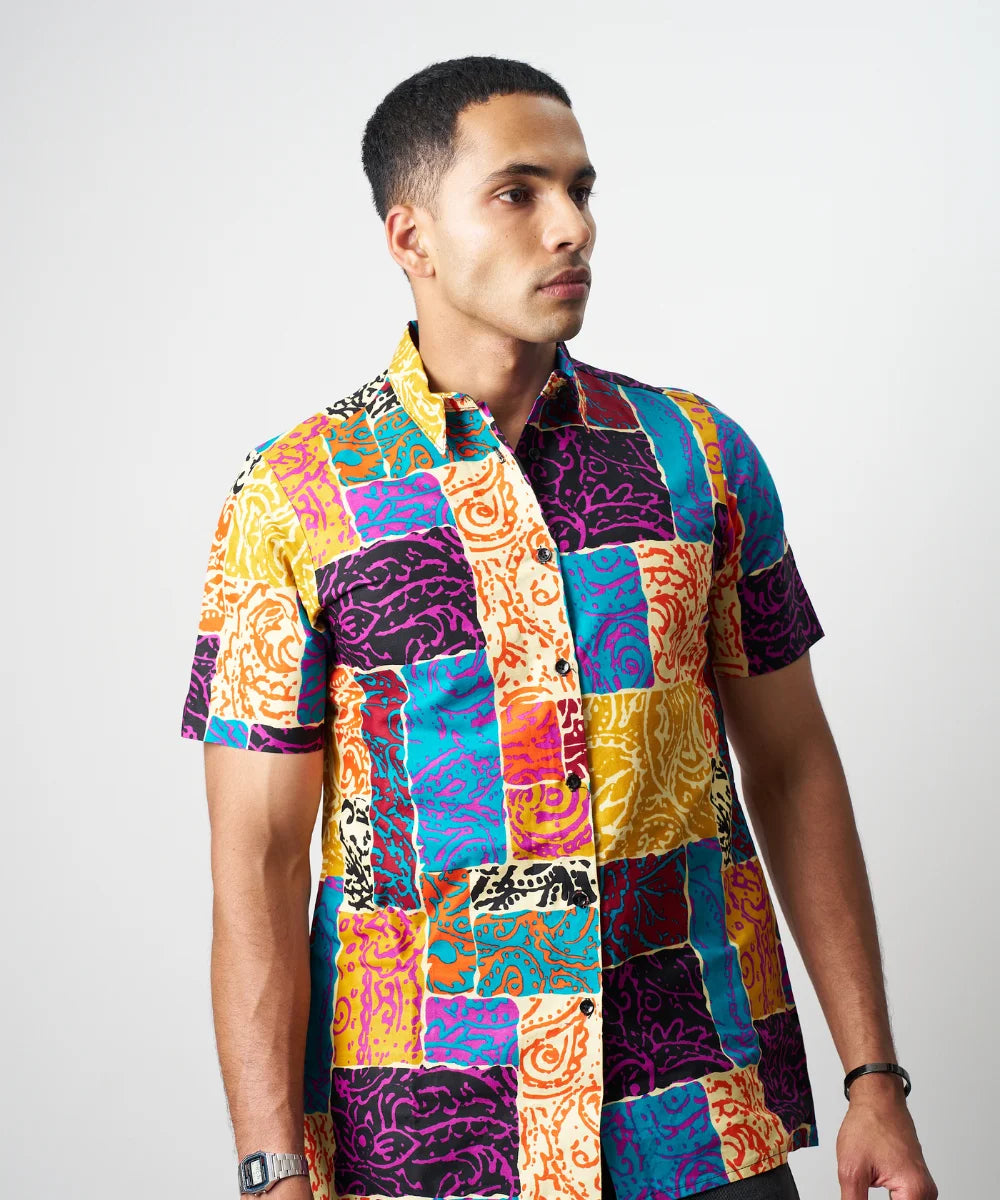 Ankara Men’s Patchwork Floral Print