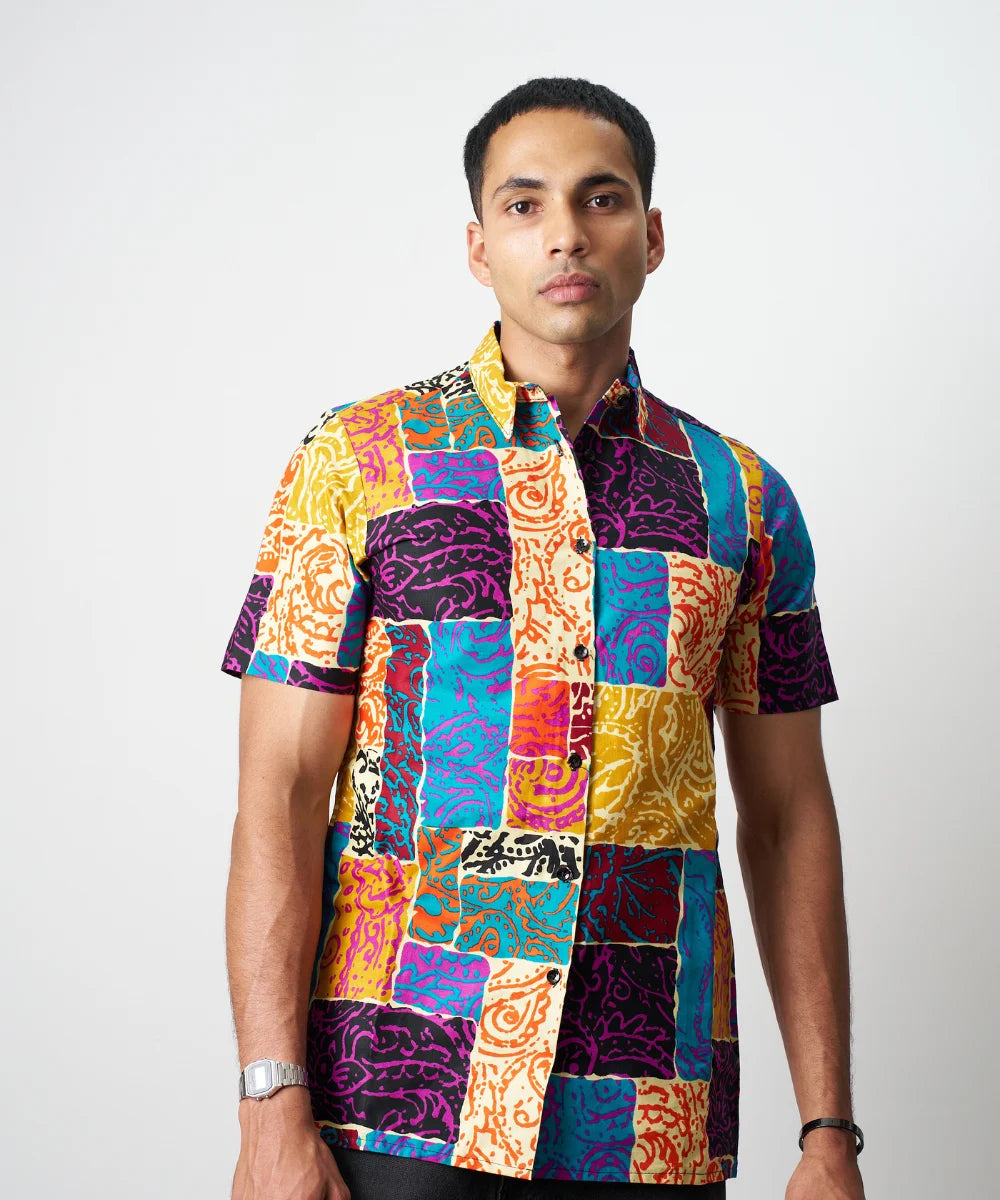 Ankara Men’s Patchwork Floral Print