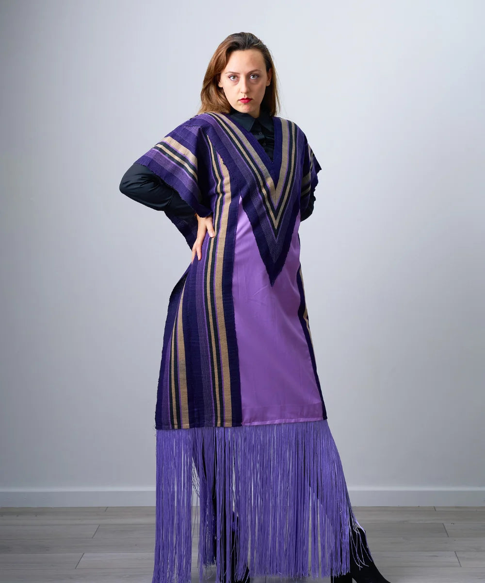 Aso-Oke Maxi Gown with Fringe