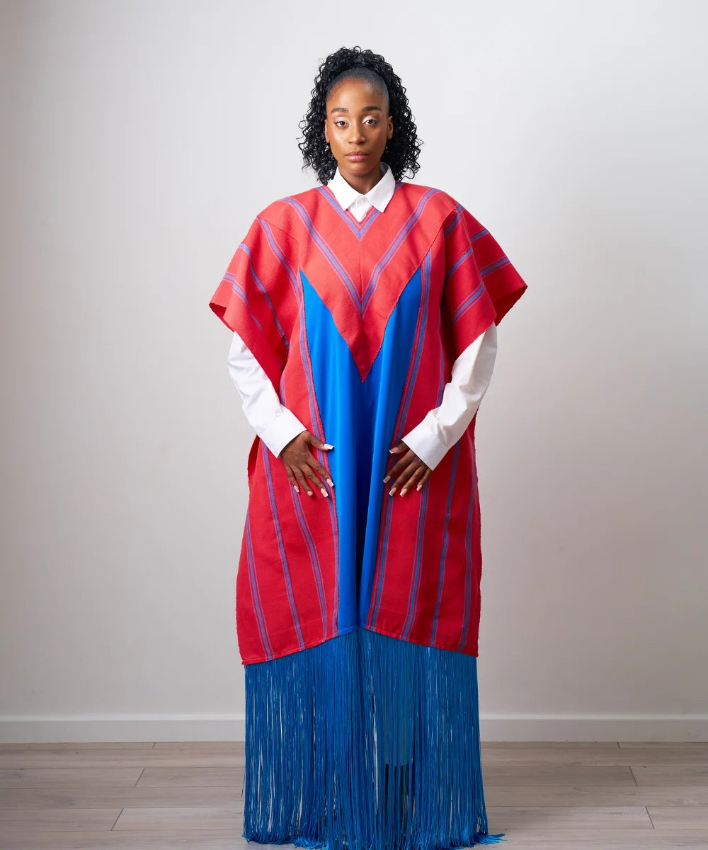 Aso-Oke Maxi Gown with Fringe