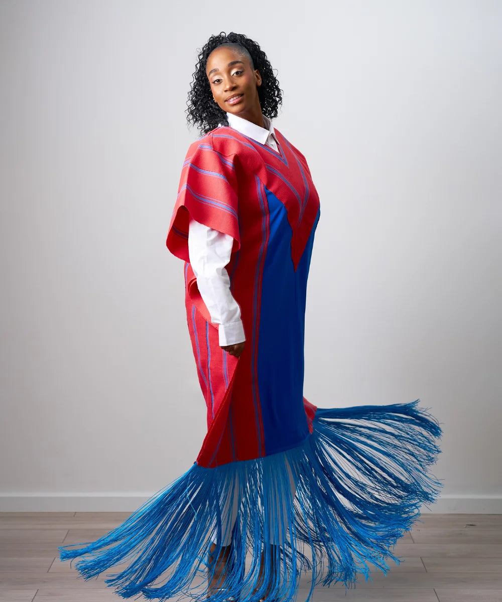 Aso-Oke Maxi Gown with Fringe