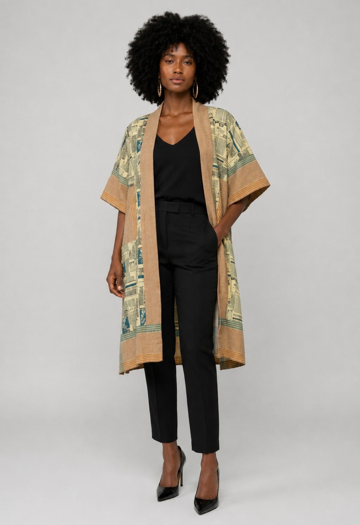 Ankara and Aso-Oke kimono