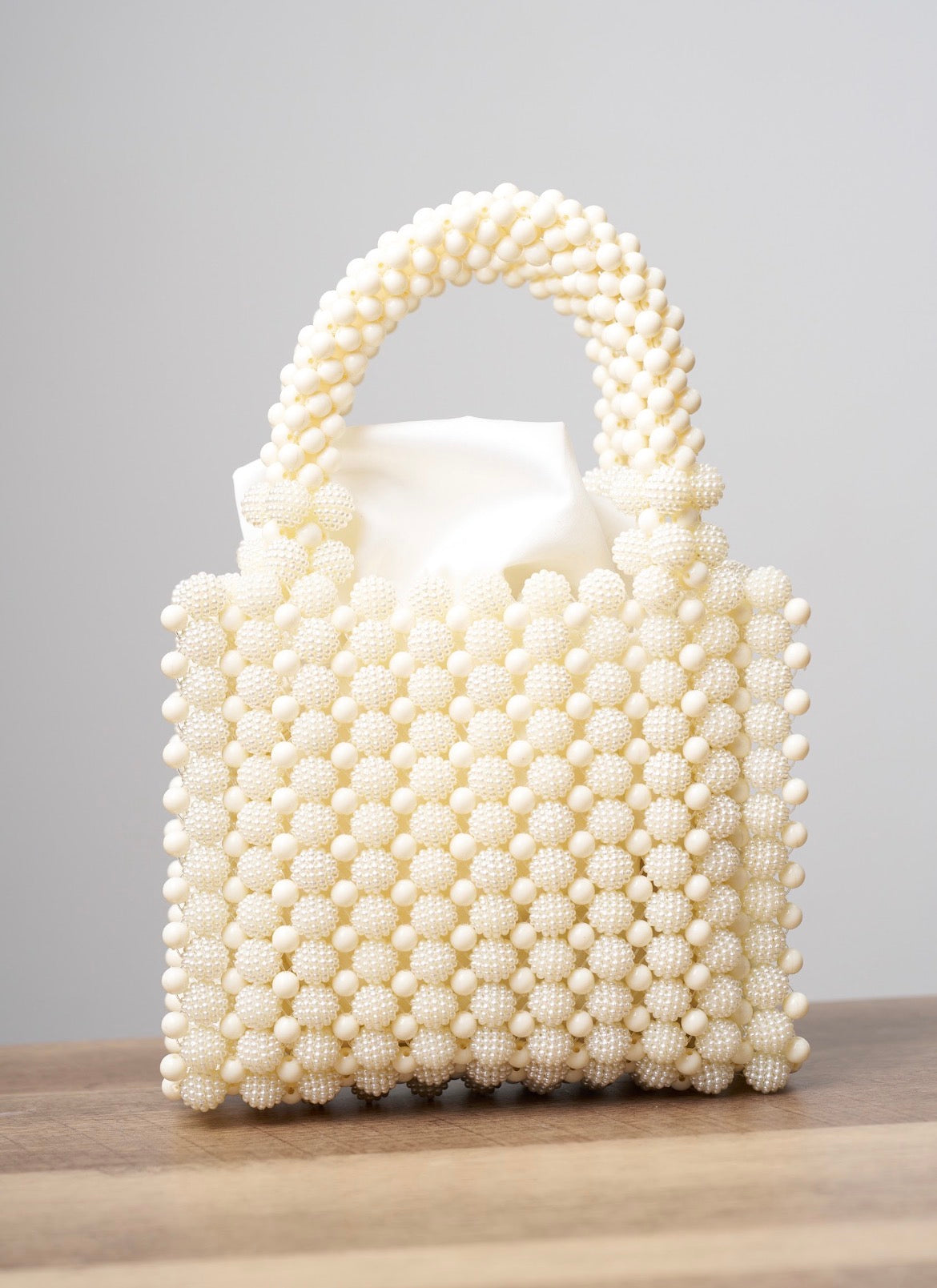 White beaded bag