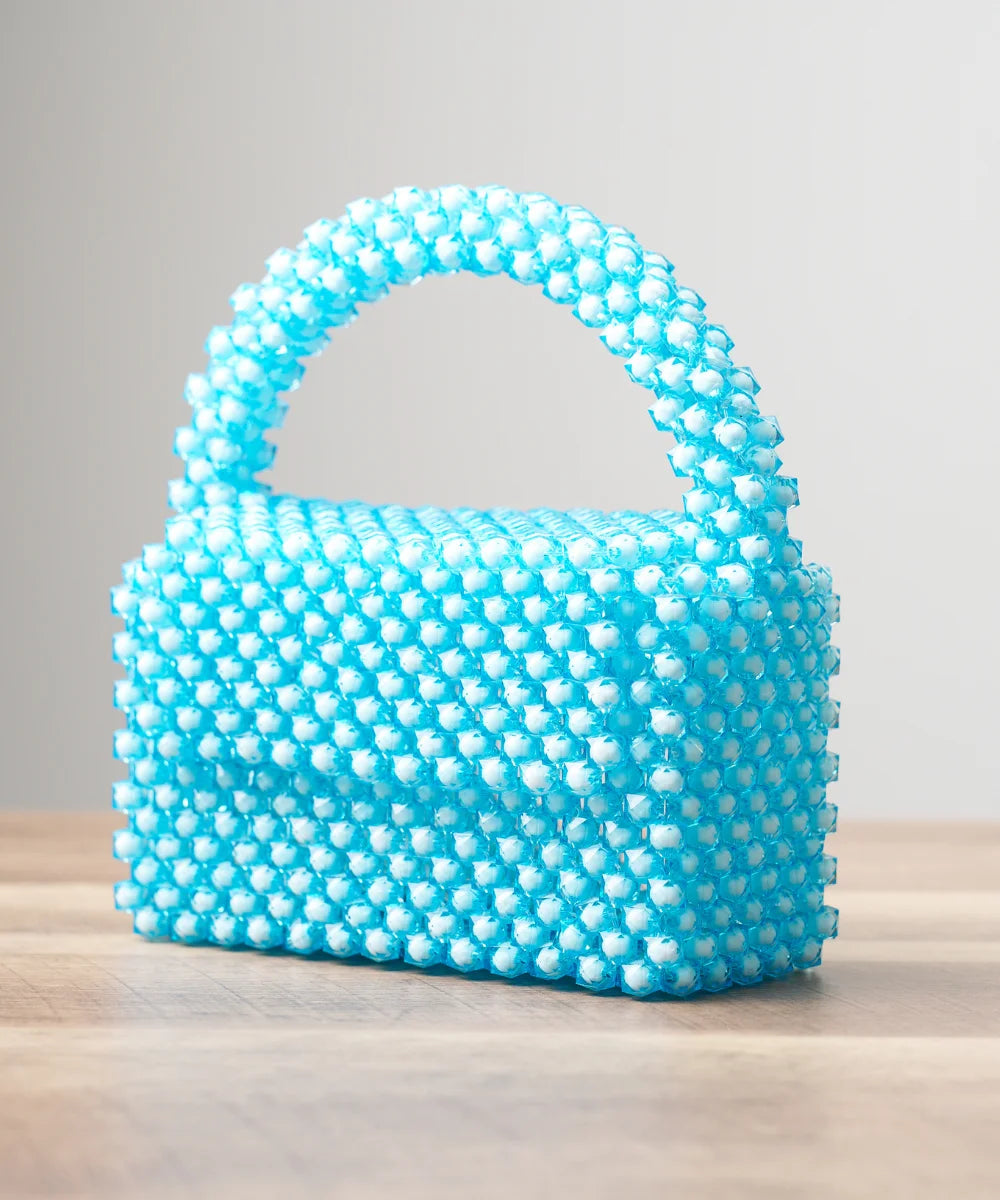 Women’s Pearl Beaded Mini Handbag with Top Handle