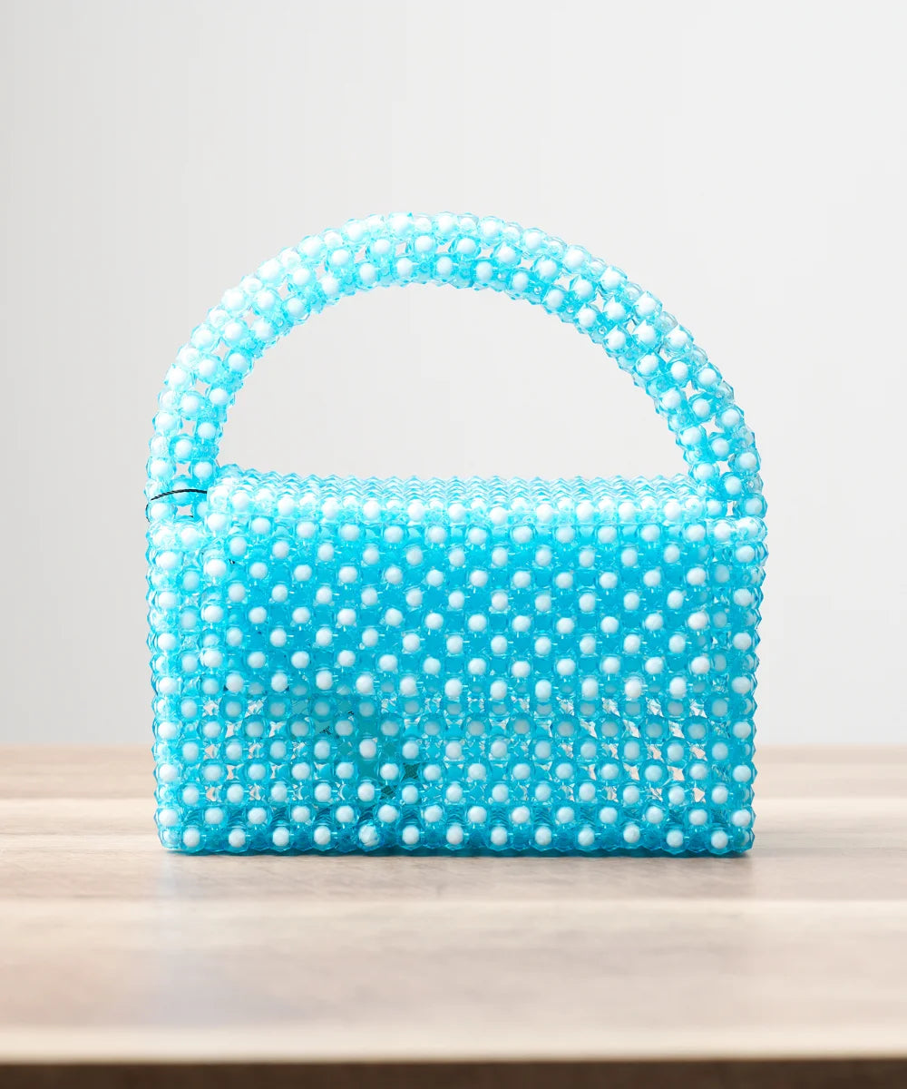 Women’s Pearl Beaded Mini Handbag with Top Handle