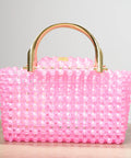 Handcrafted Beaded Mini Handbag with Metal Top Handle