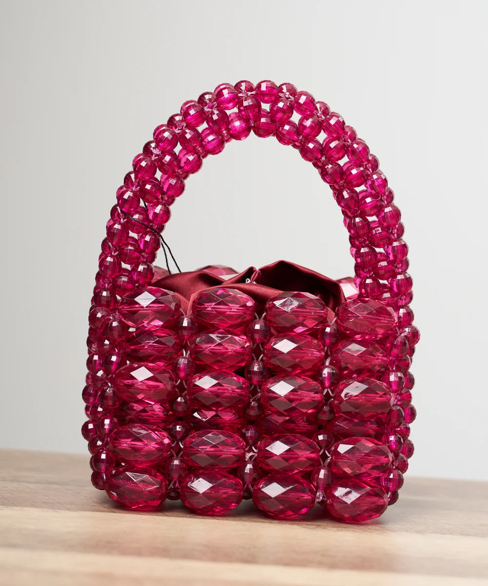 Handcrafted Faceted Beaded Mini Handbag