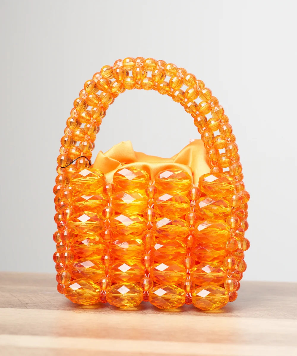 Handcrafted Faceted Beaded Mini Handbag