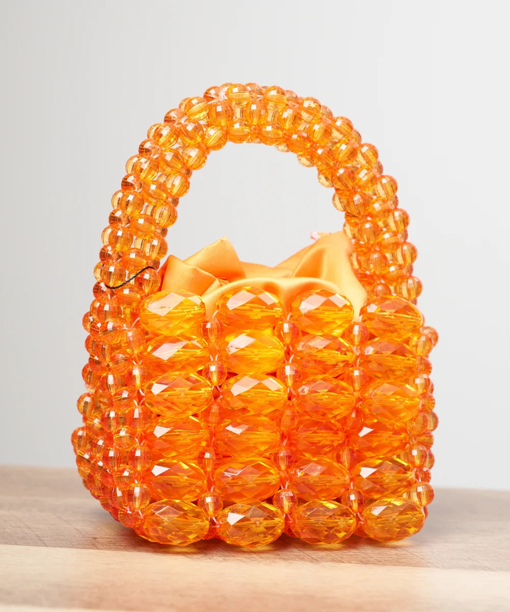 Handcrafted Faceted Beaded Mini Handbag