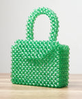 Women’s Handmade Beaded Mini Handbag with Top Handle