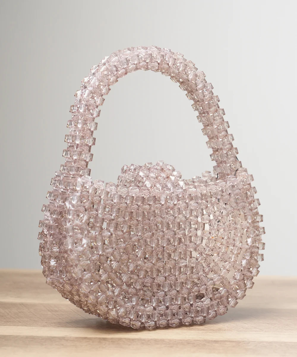 Handcrafted Crystal Beaded Mini Handbag