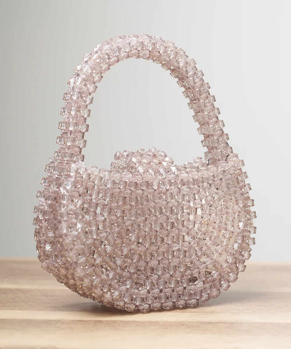 Handcrafted Crystal Beaded Mini Handbag