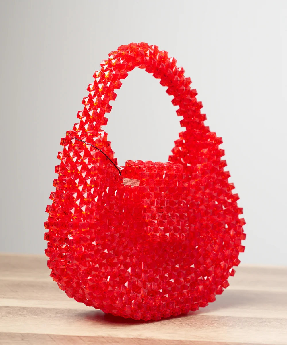 Handcrafted Crystal Beaded Mini Handbag