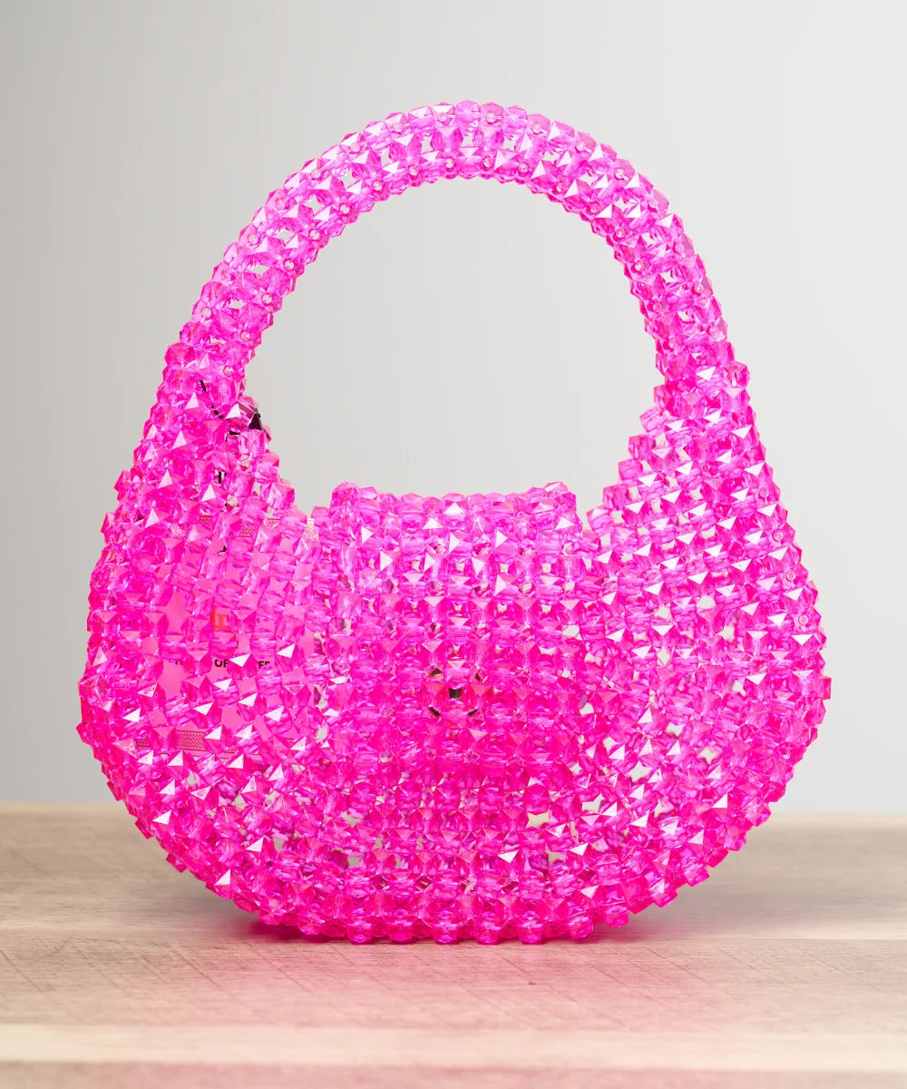 Handcrafted Crystal Beaded Mini Handbag