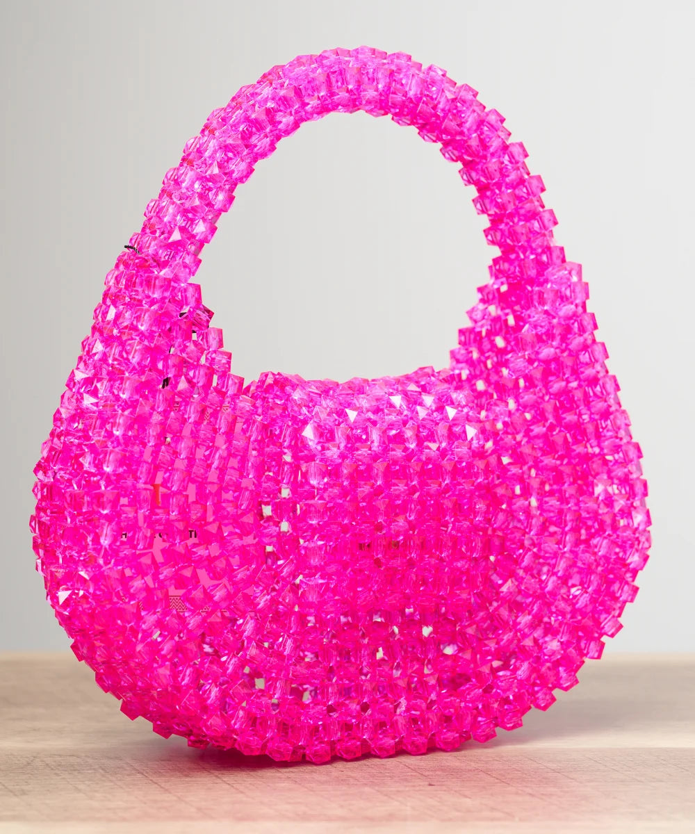 Handcrafted Crystal Beaded Mini Handbag