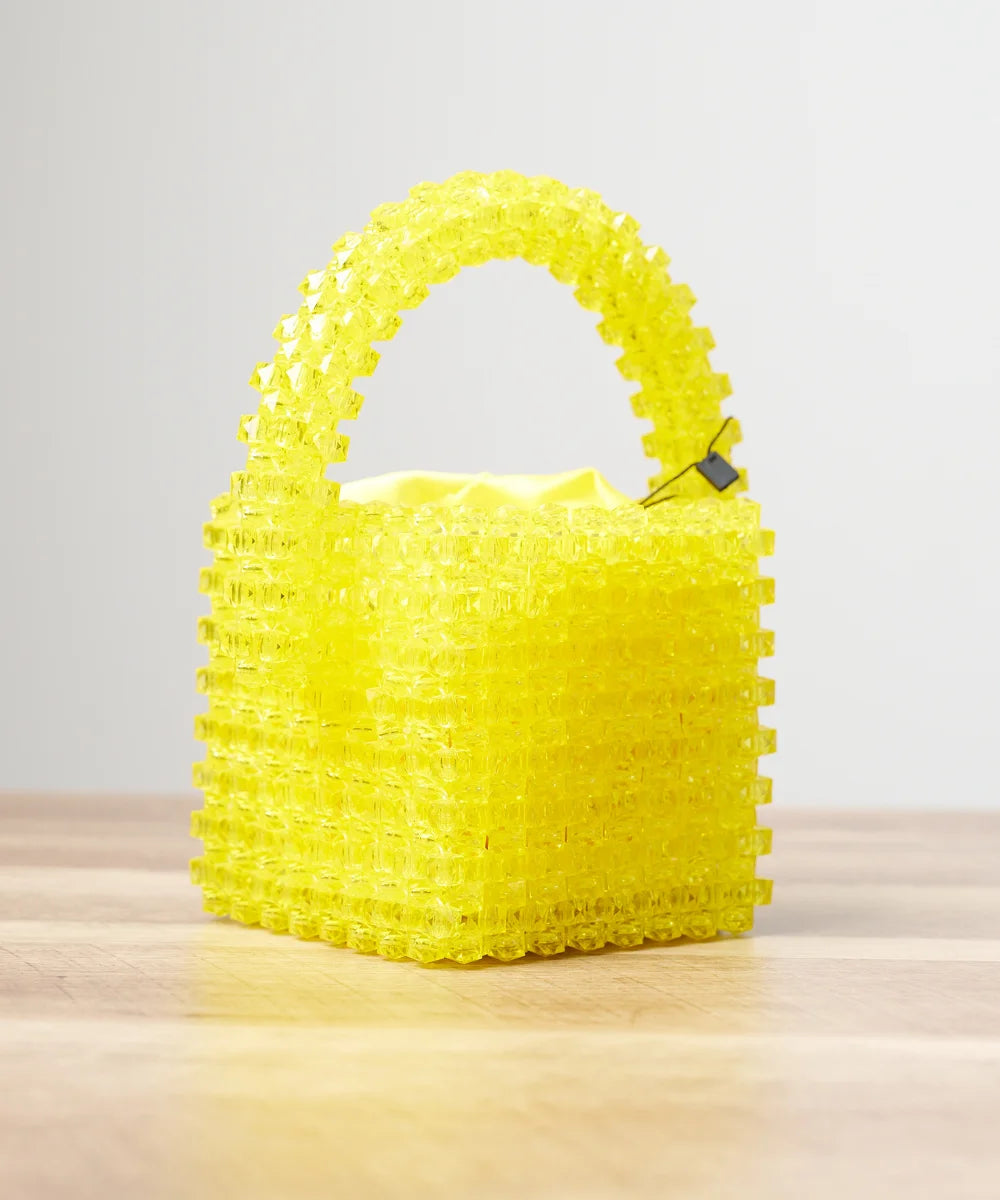 Women’s Beaded Mini Handbag with Satin Drawstring Pouch