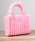 Handcrafted Pearl Beaded Mini Tote Bag