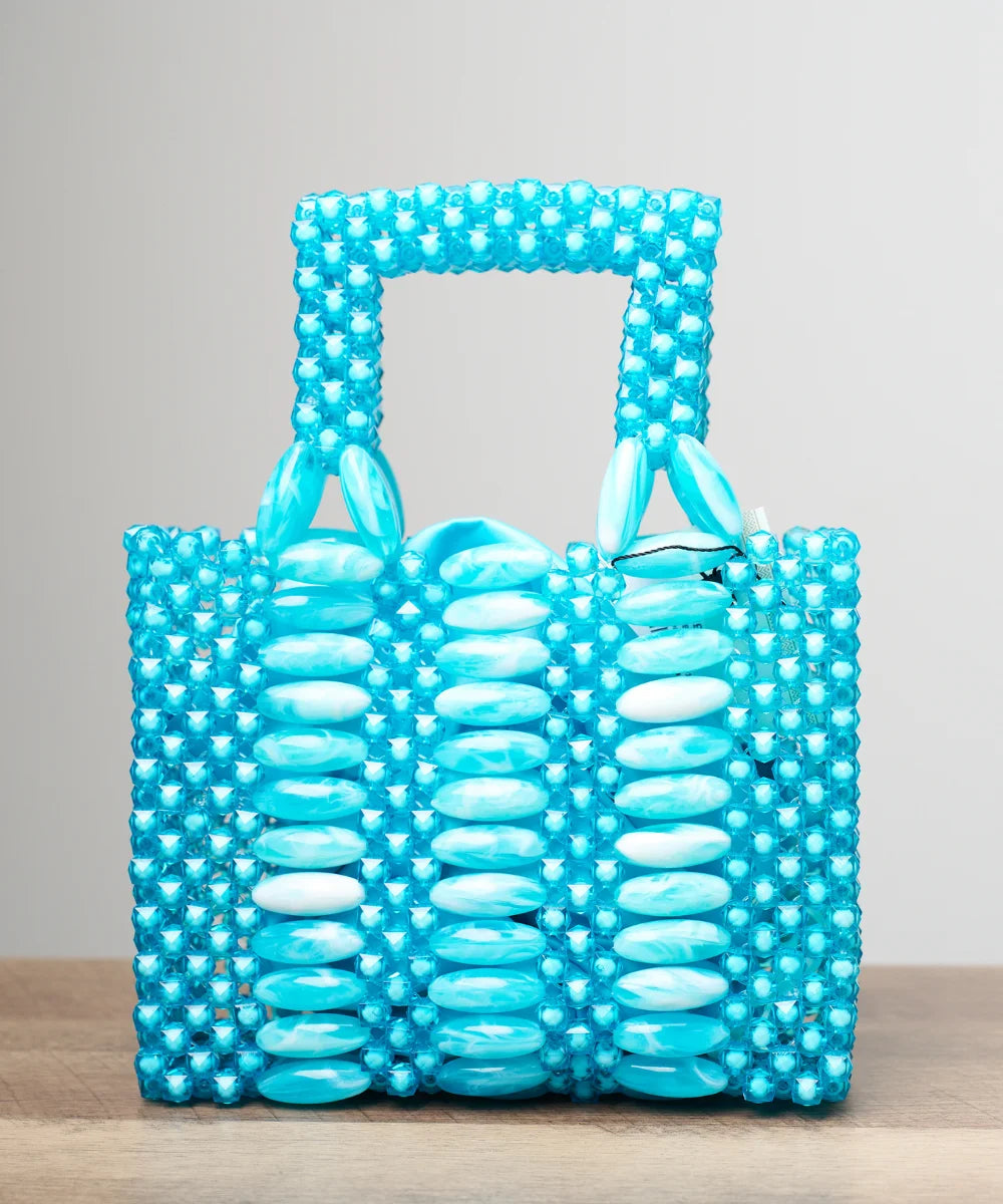 Handcrafted Shell & Beaded Mini Tote Bag
