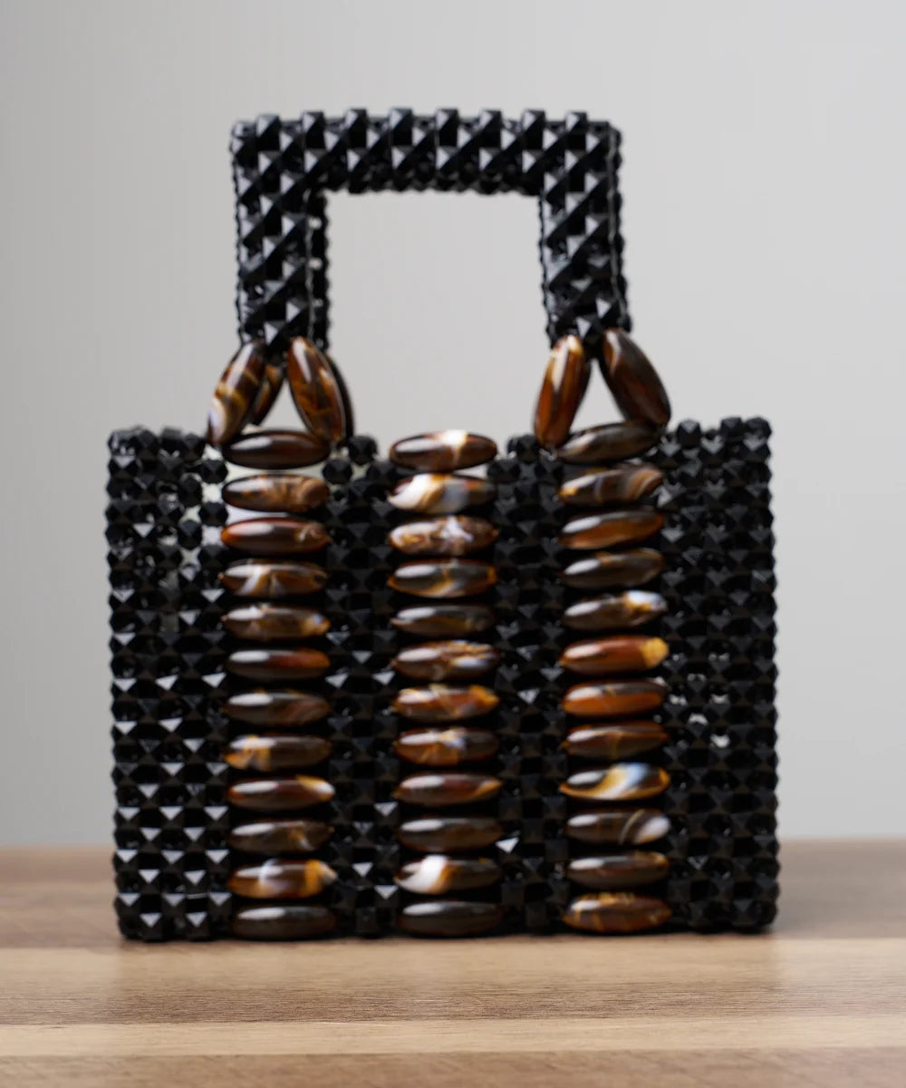 Handcrafted Shell & Beaded Mini Tote Bag
