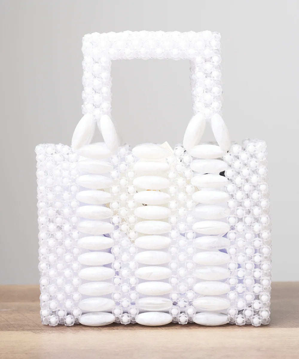Handcrafted Shell & Beaded Mini Tote Bag