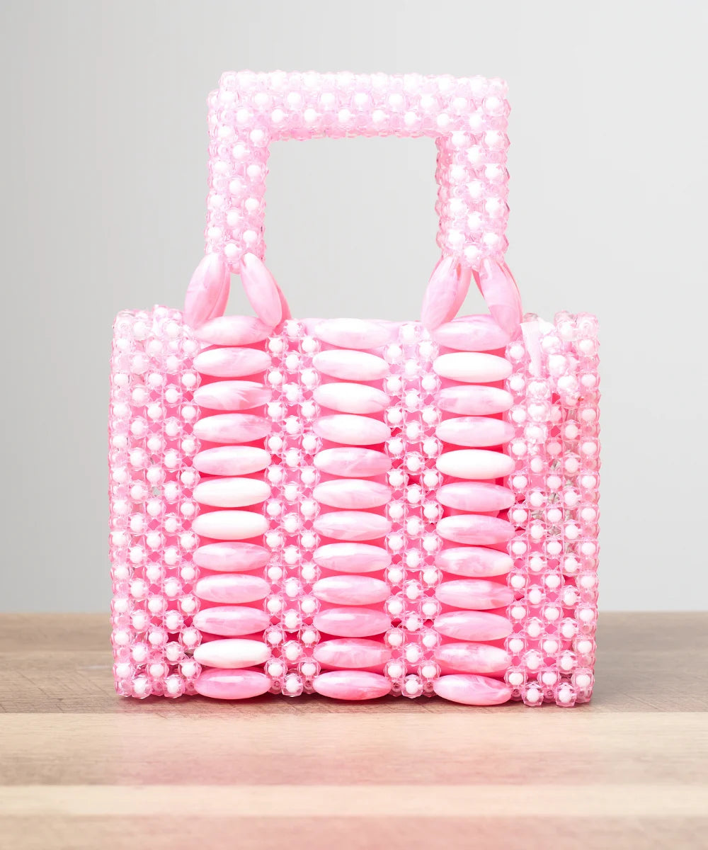 Handcrafted Shell & Beaded Mini Tote Bag