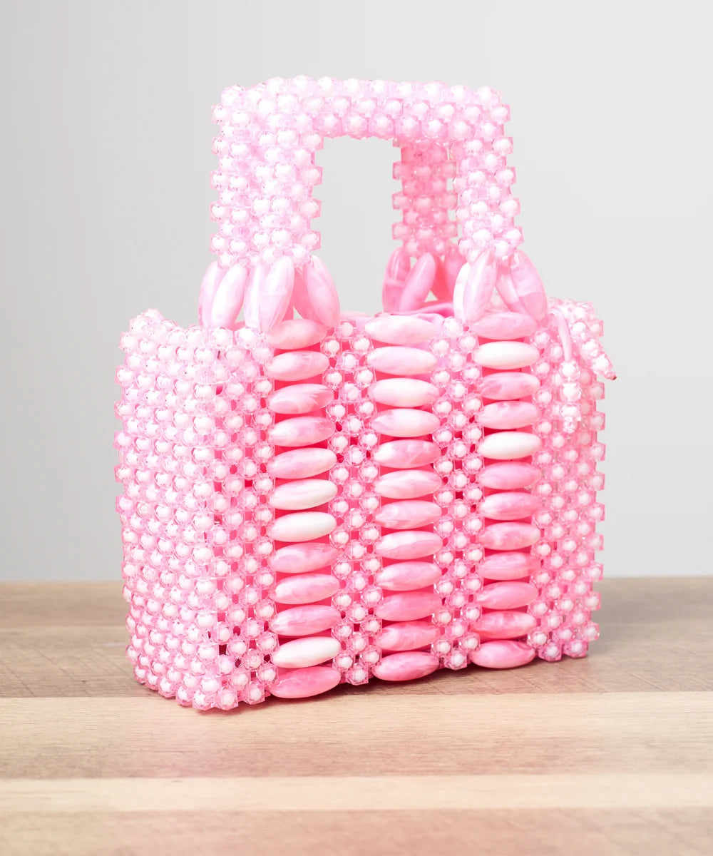 Handcrafted Shell & Beaded Mini Tote Bag